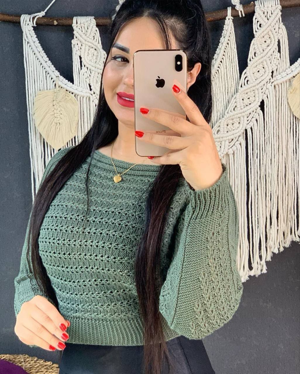 کراپ بافت فندقی آستین بلند