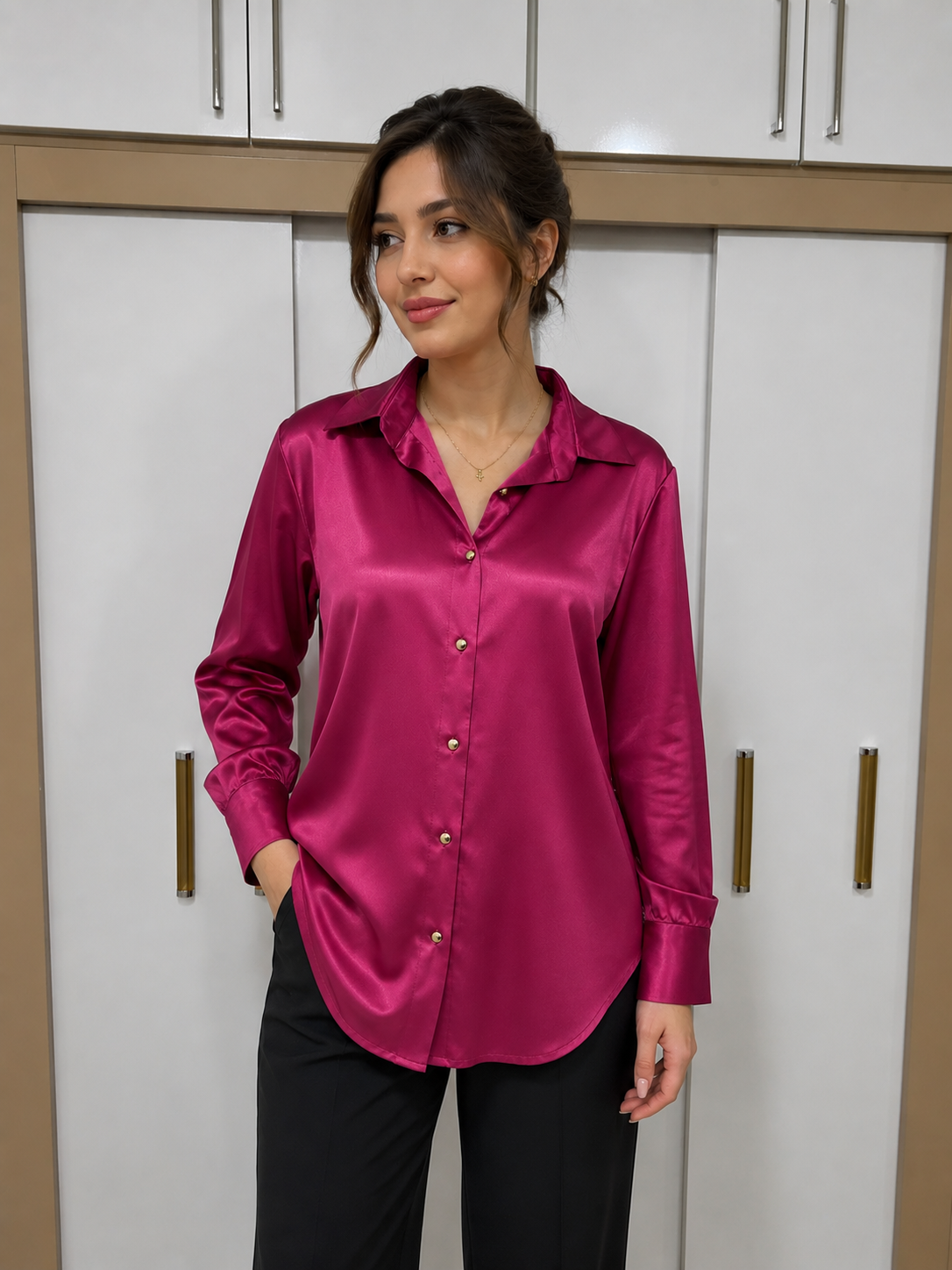 شومیز ساتن زنانه